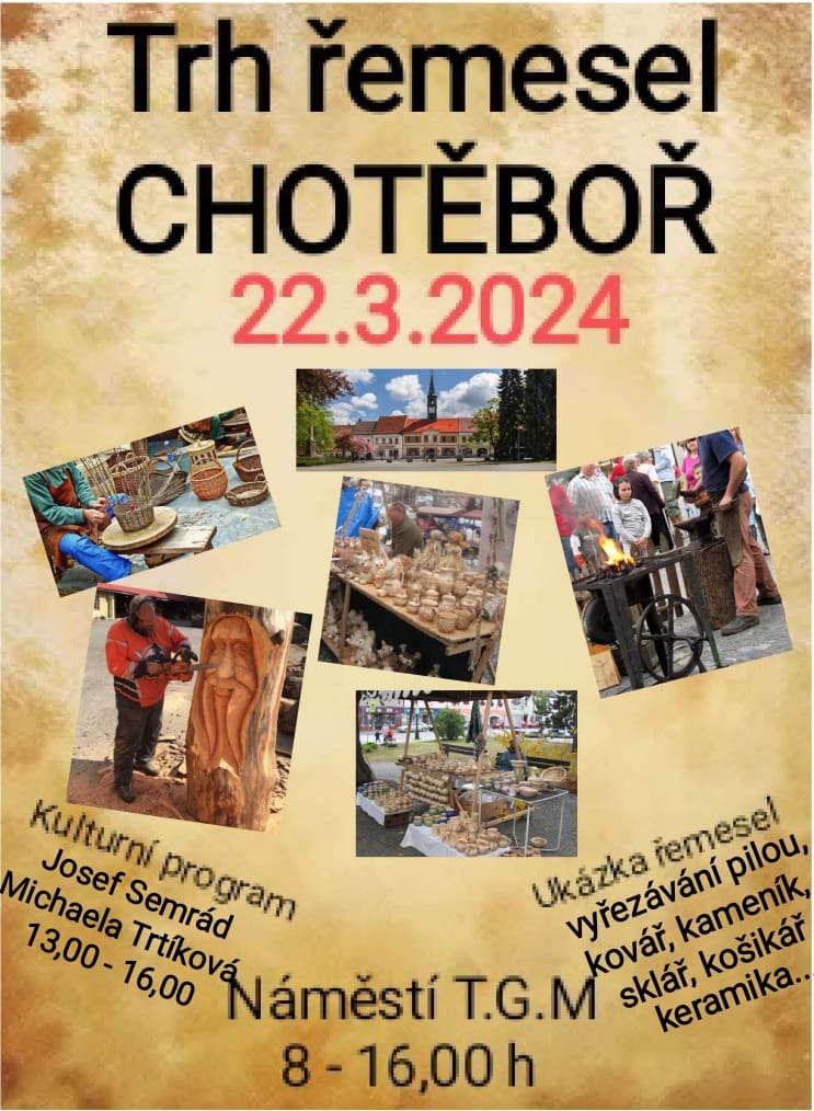 Trhy řemesel Chotěboř 22. 3. 2024