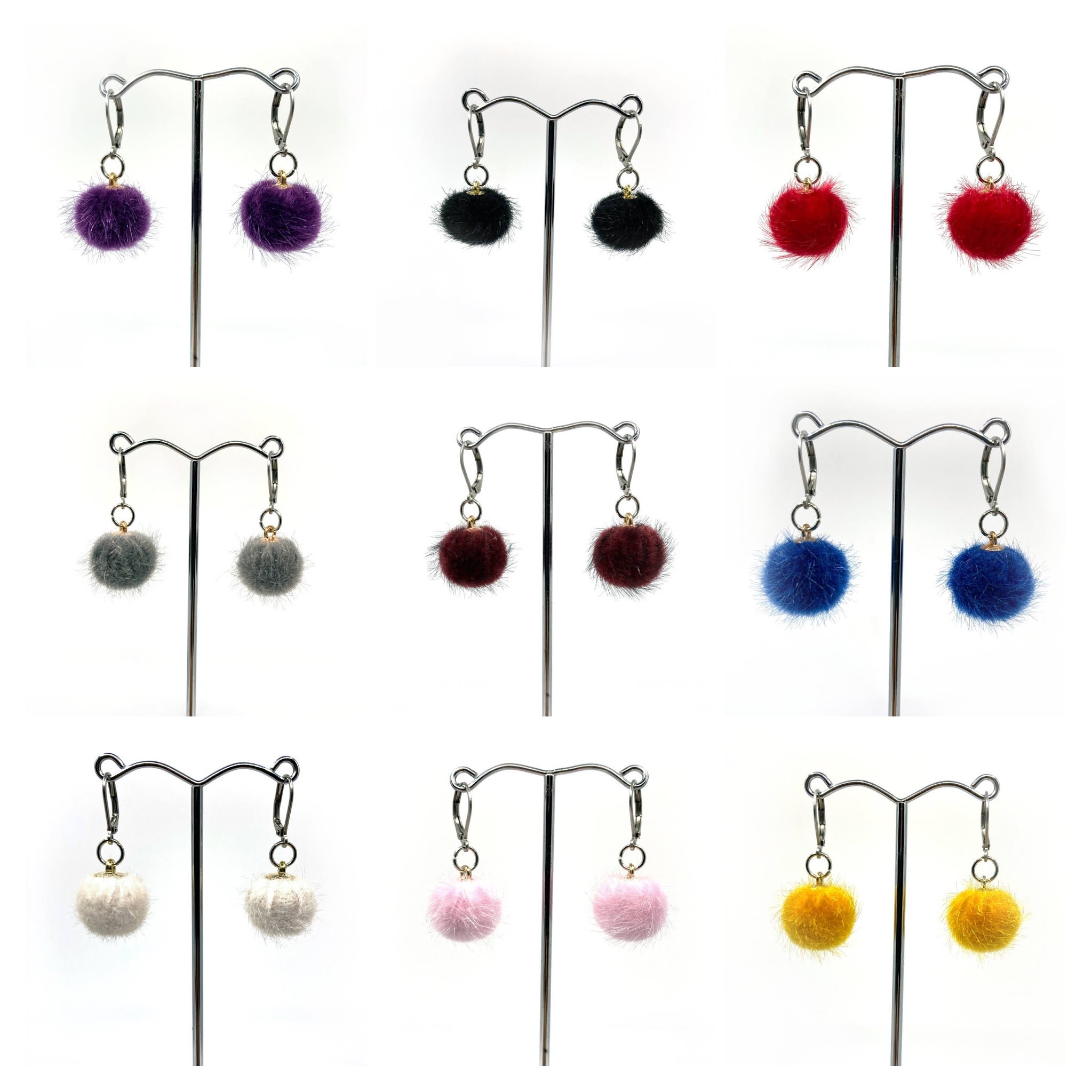 Bambulkové náušnice fialové