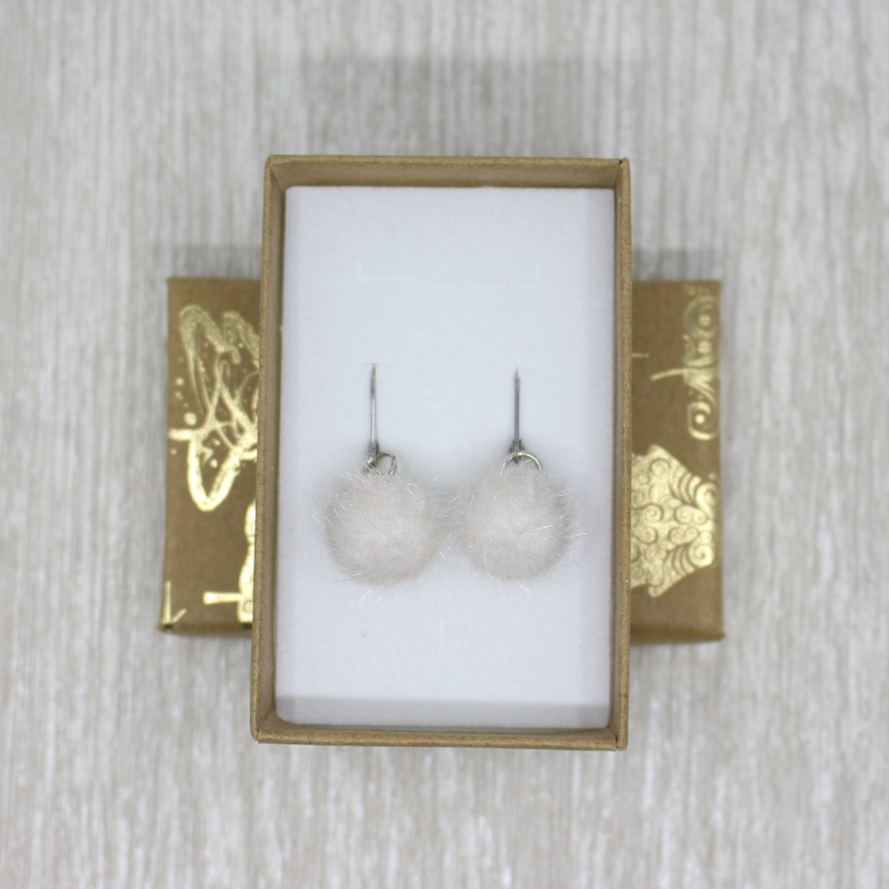 Bambulkové náušnice bílé