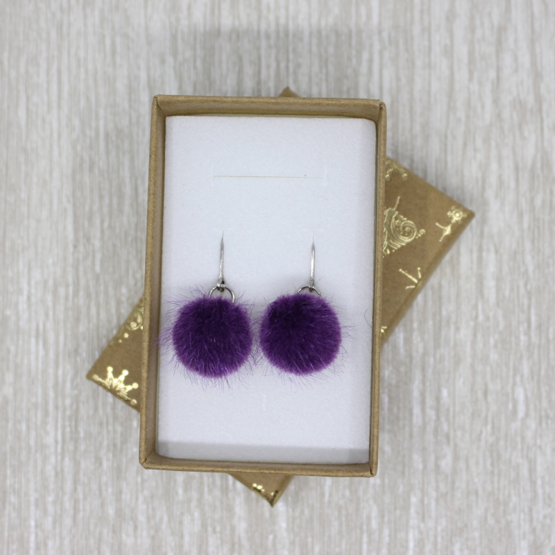 Bambulkové náušnice fialové