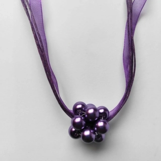 Tmavě fialová perlová kulička s náušnicemi